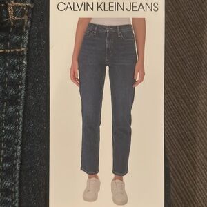 CALVIN KLEIN High Rise straight leg Jeans Dark Blue 12